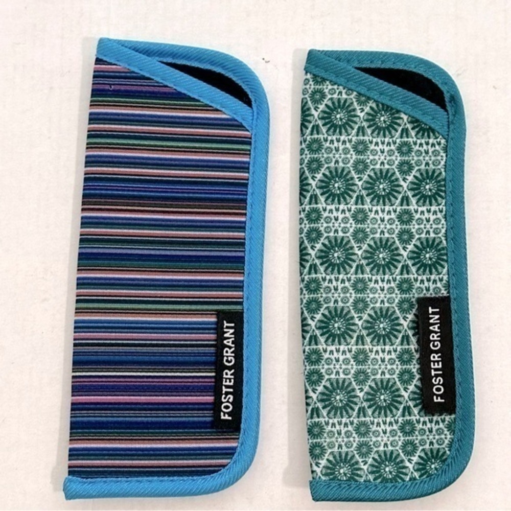 Foster Grant Eyeglass Cases - Striped and Patterned 2 sizes NWOT
